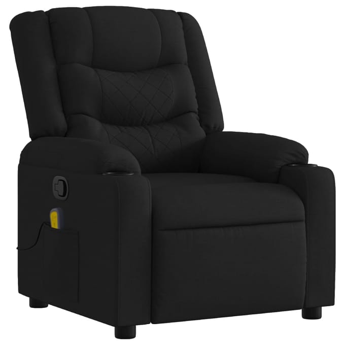 Vidaxl Klapbare Massagestoel, Zwart, Bekleed met Stof