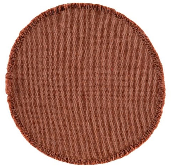 Tiseco - Placemat NOVA - SET/4 - boho - stof - Dia 38 cm - Rond, roodbruin