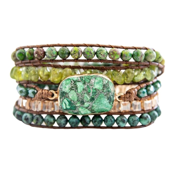 Marama - wikkelarmband Rainforest - edelsteen Jaspis - vegan - damesarmband