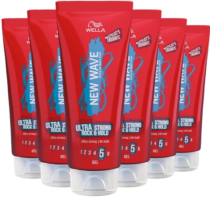 Wella New Wave Rock & Hold 200 ml - 6 x 200 ml - Gel - Voordeelverpakking