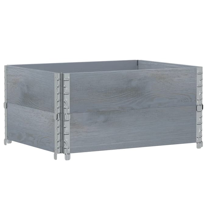vidaXL - Plantenbak - 80x60 - cm - massief - grenenhout - grijs