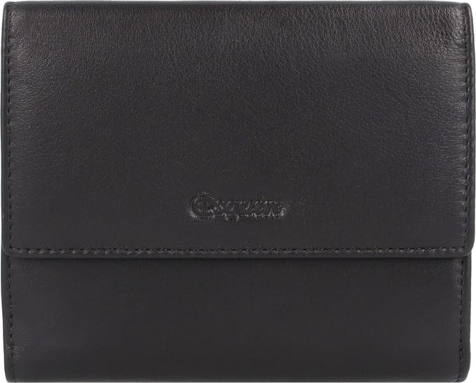 Esquire Leren portemonnee Viktoria Wallet With Flap Black zwart