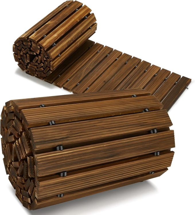 Houten Tuinpad Loopbrug Buiten - Bruin - Lange Plank (3.65 meter)