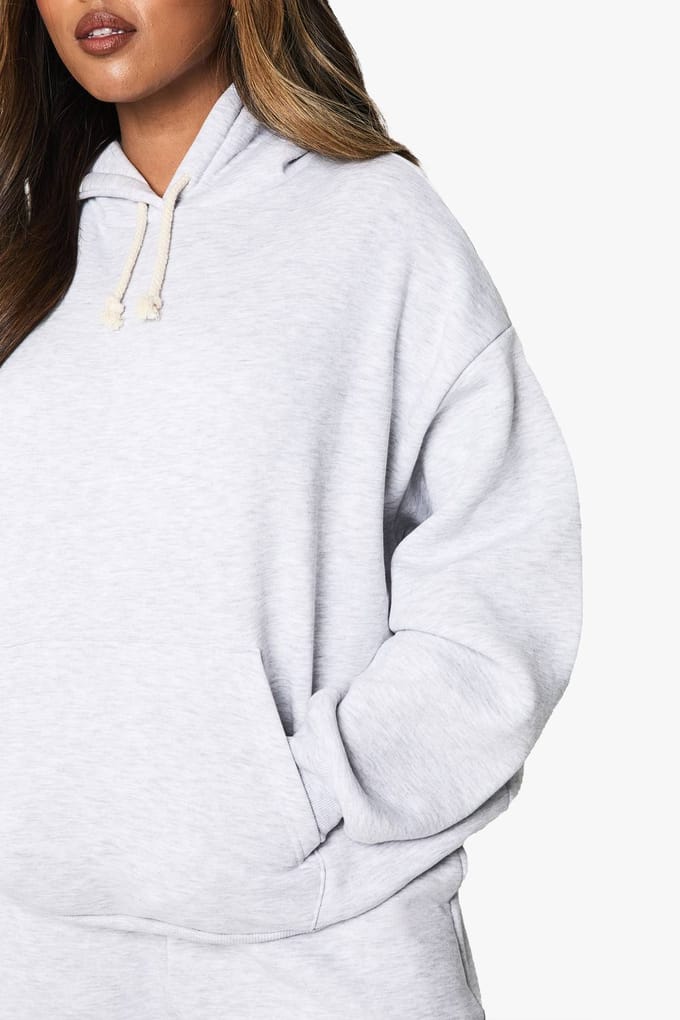 boohoo Dames Plus Rope Contrast Trainingspak met trekkoord | Ash Grey | Maat: 26