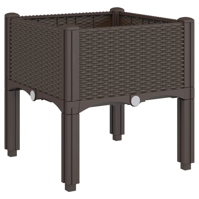 vidaXL - Plantenbak - met - poten - 40x40x42 - cm - polypropeen - bruin