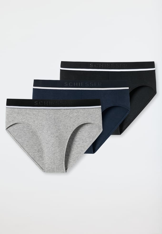 Rioslip 3-pack biologisch katoen geweven elastische tailleband meerkleurig - 95/5 4