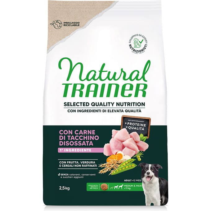 Natural Trainer Selected Quality Nutrition Adult Medium & Maxi Kalkoen - 2,5 kg