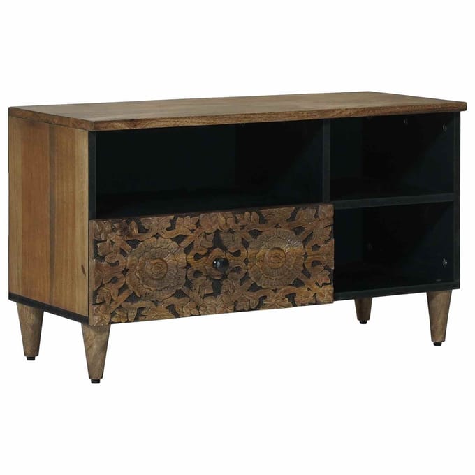 vidaXL - TV - Kast - Bruin - 80 - x - 33 - x - 46 - cm - Massief - Mango - Hout