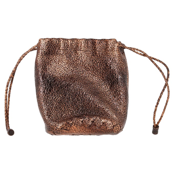 Bottega Veneta Trekkoord Tas in Bronzen Cervo Leder