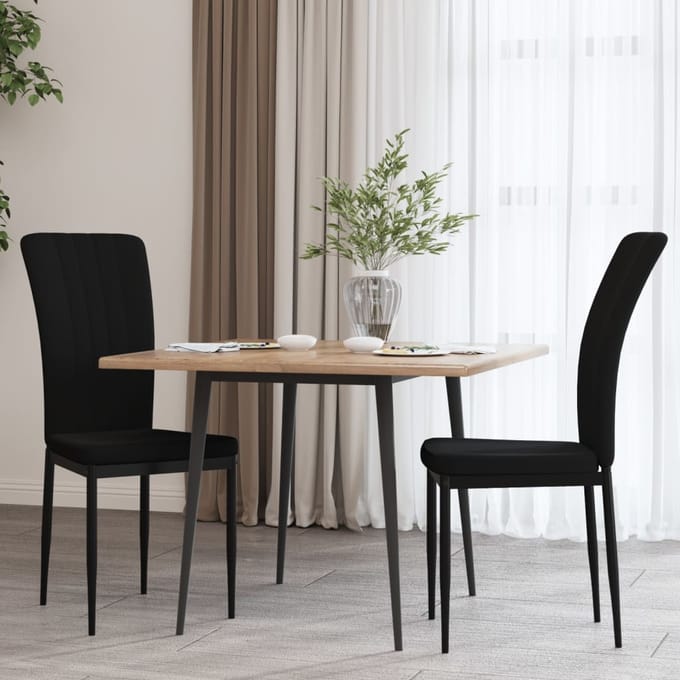 vidaXL - Eetkamerstoelen - 2 - st - fluweel - zwart