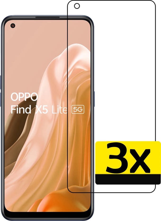 Screenprotector - Geschikt voor OPPO Find X5 Lite - 3 Stuks - Extra Sterk - Beschermglas - Gehard Glas - Tempered Glass - Screen Protector