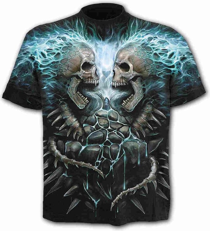 Spiral - FLAMING SPINE Heren Tshirt - S - Zwart