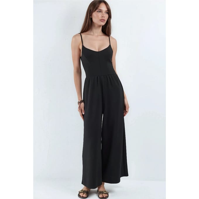 Modal Touch V-hals Lange Gebreide Jumpsuit
