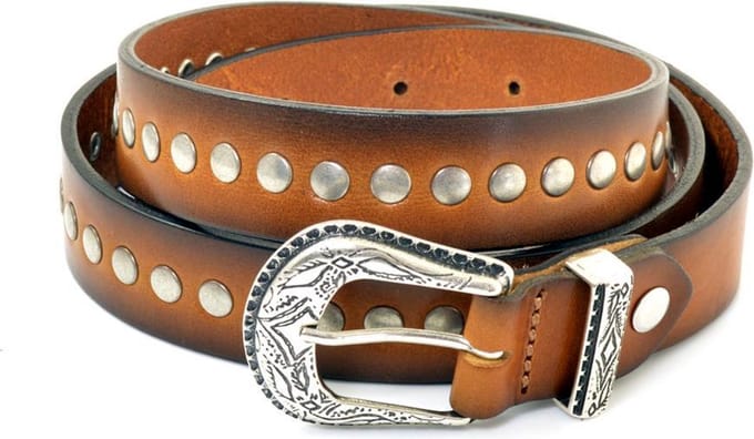 Dames Riem Dot cognac leer