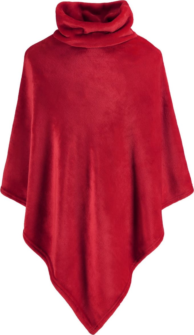 Moodit Poncho Fleece, Robijn Rood - 80 x 80 cm - Polyester