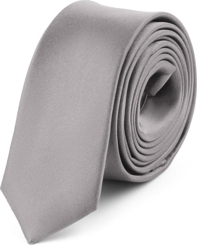 Ladeheid Smal Stropdas - Stropdassen voor heren - Lengte: 150 cm, Breedte: 5 cm - Zilver - LA-SR-SP-5
