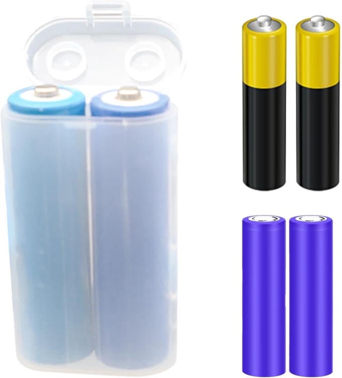 Batterij Opbergdoos - Batterijhouder Container - Batterijen Organiseren - Strakke Afdichting Deksel - Compact Formaat - Transparant