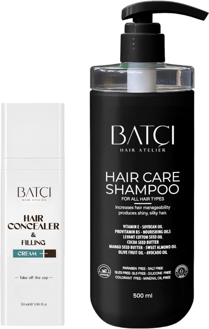 BATCI Hair Concealer Filling Cream & Provitamine B5 Hair Care Shampoo - Bundle Set