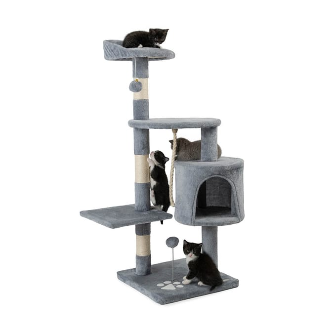 lionto by dibea Krabpaal katten 112 cm hoogte (lichtgrijs)