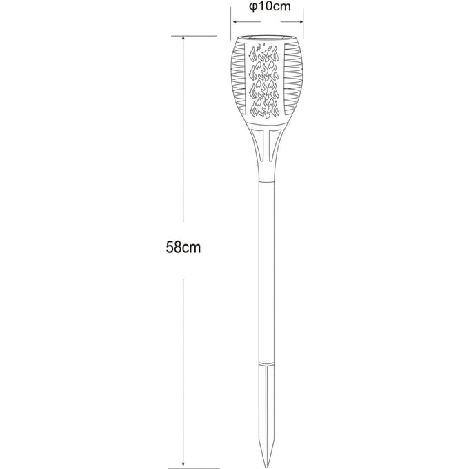 Globo LED grondspies lamp 33077 Zaklamp, zwart, kunststof