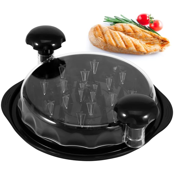 Broyeur de poulet avec couvercle transparent Broyeur de viande antidérapant efficace Machine à déchiqueter le poulet à poignée ergonomique noir