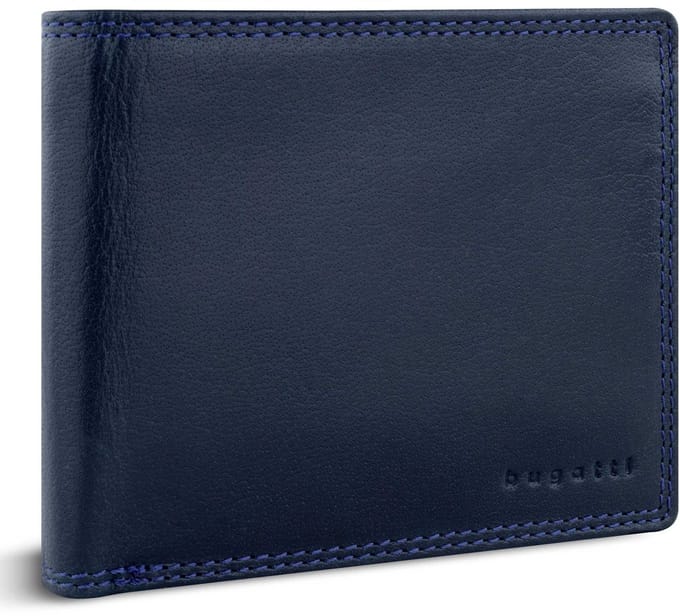 bugatti Leren portemonnee Savona Wallet With Flap 8CC Blue donkerblauw