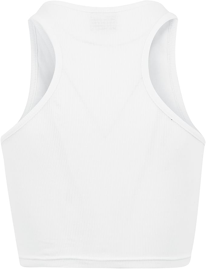 Urban Classics Cropped Rib Dames Top - wit - L