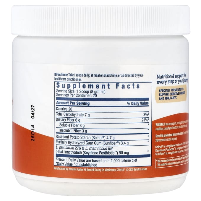 Bariatric Fusion, GLP-One Ondersteuning, Prebiotisch Vezelpoeder, 165 g (5,82 oz)