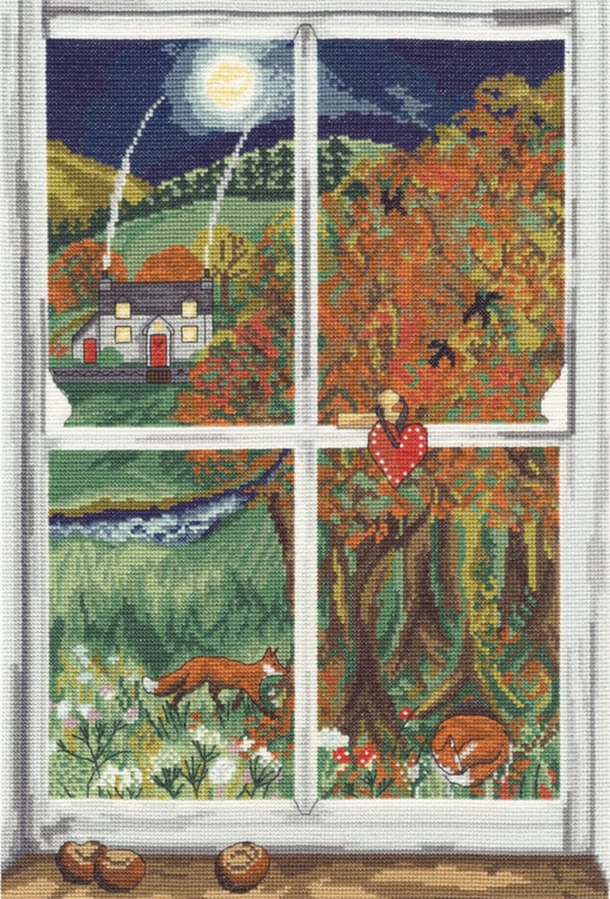 Bothy Threads borduurpakket conker window XDD6 telpatroon