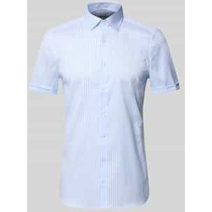 slim fit zakelijk hemd in all-over look met kentkraag