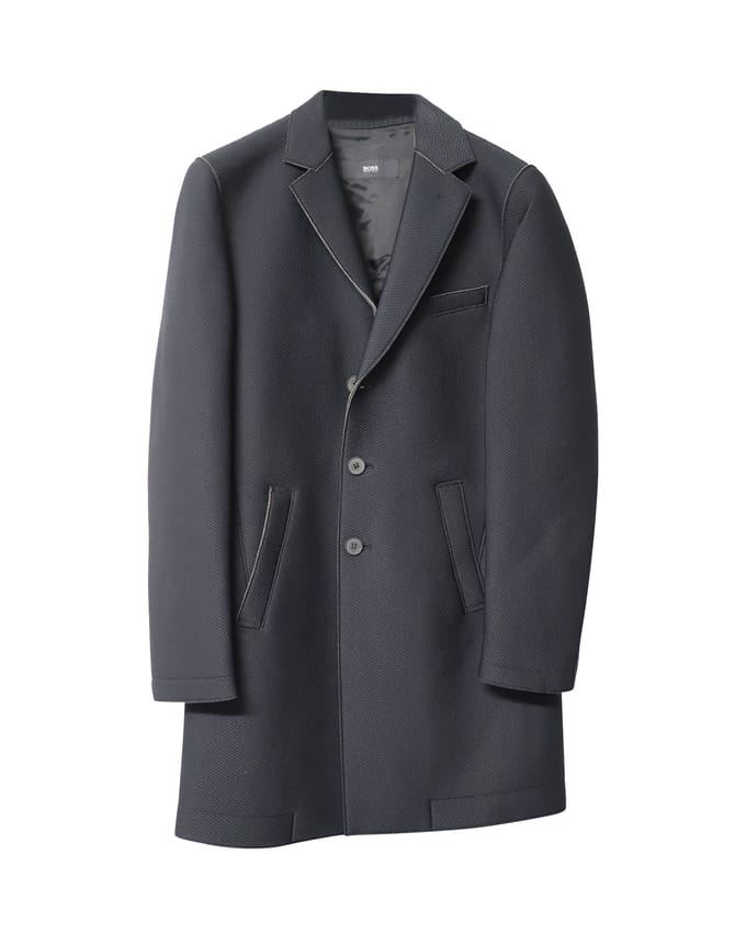 Boss Enkele-Breasted Jas in Zwarte Polyamide