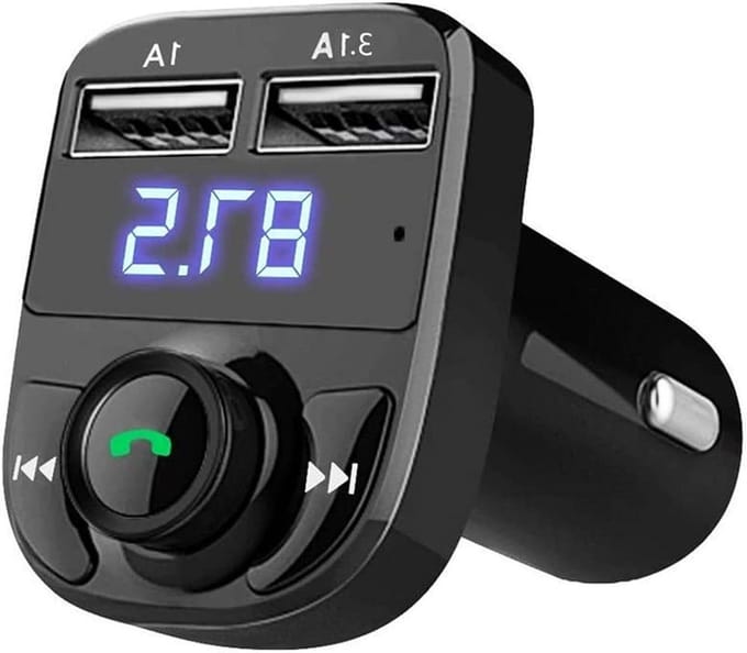 Auto FM-zender - Bluetooth Adapter - Muziek Streamen Auto - Handsfree Bellen - 12-24V - Zwart