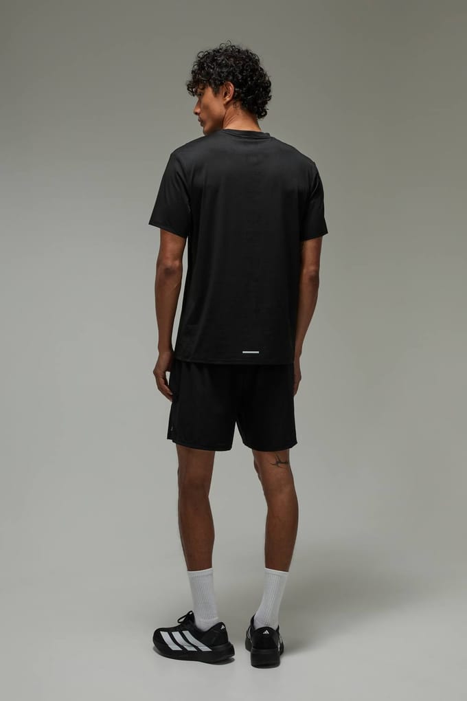 Common Pace Running Perforated Regular Fit T-Shirt | Black | Size Large