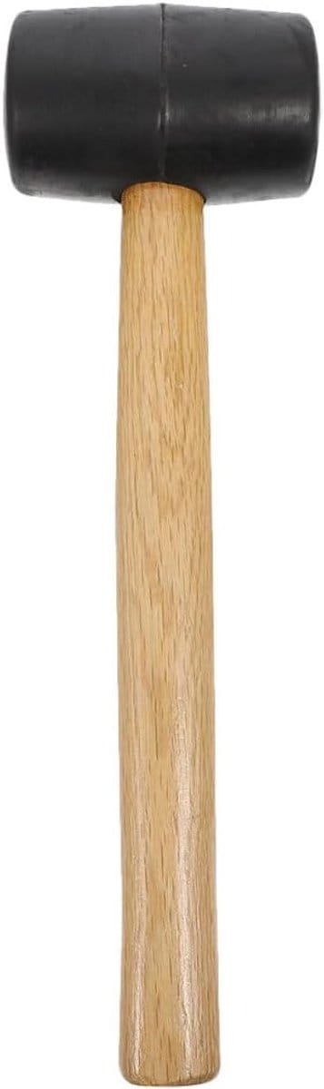 1 stuks rubberen hamer met houten handvat 200 gram