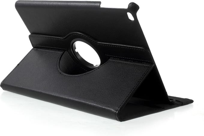Peachy Zwarte geschikt voor iPad 2017 2018 case draaibaar cover standaard leder