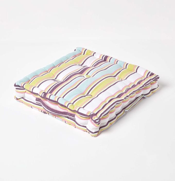 Homescapes zitkussen Osaka Groen 50 x 50 x 10 cm 100% katoen & polyester