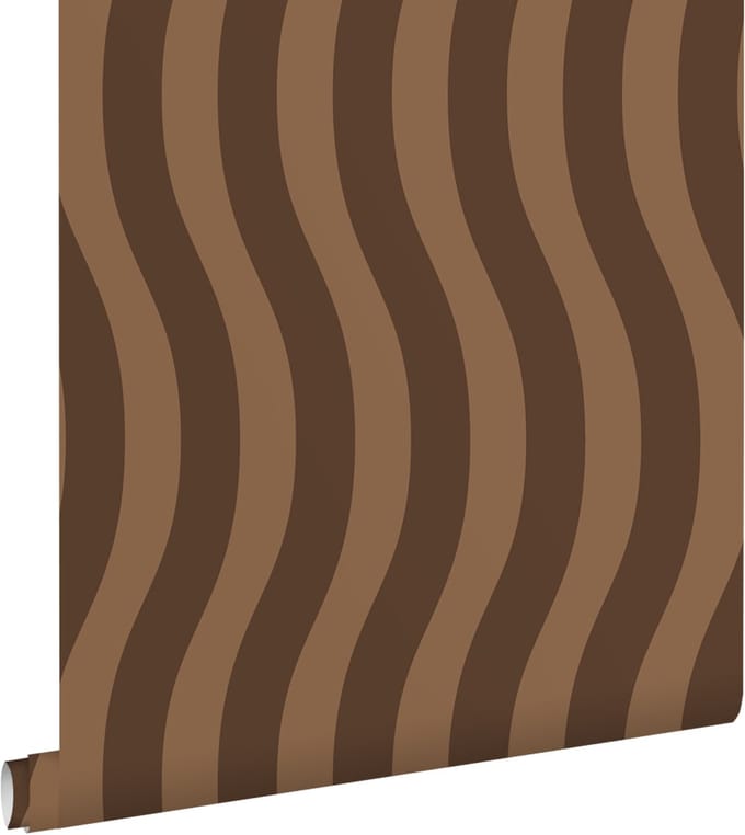 ESTAhome behang golvende strepen bruin - 50 x 900 cm - 132133