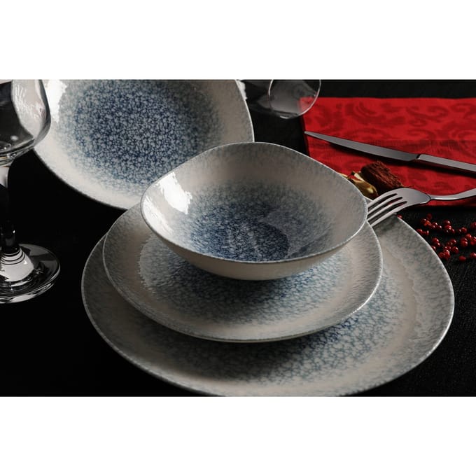 Asir - Dinerset - eetset - servies - 24 Stuks - Blauw & Wit - Vaatwasmachinebestendig