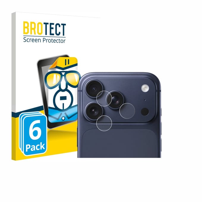 BROTECT - Screenprotector voor Apple iPhone 17 Pro (ALLEEN Camera Lens) - Folie Beschermfolie transparant 6 Stuks