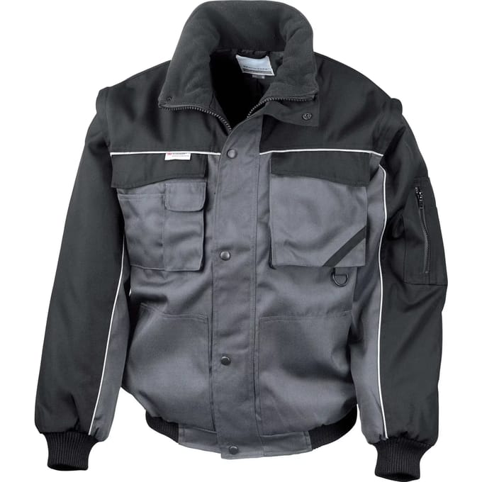 Result Zip Sleeve Heavy Duty Jacket RT71 - grey/black - L