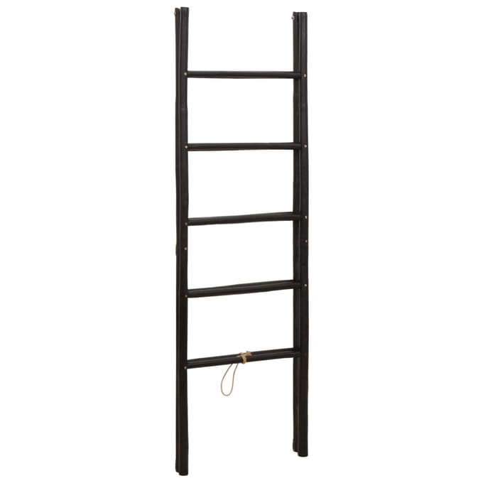 vidaXL - Dubbelzijdige - dekentrap - Zwart - 50 - x - 50 - x - 159 - cm - Bamboe