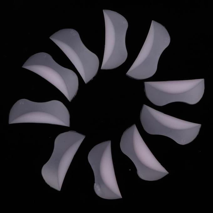 10 Paar Wimperpermanent Pad Krultang Tool Wimperbeschermer Pad Wimperkruller Applicator gray