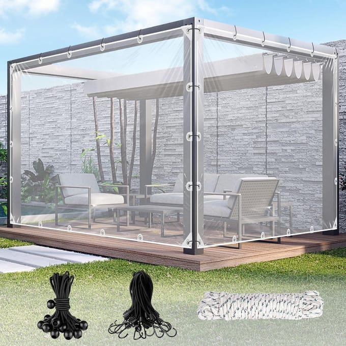 Afdekzeil Transparant - Waterdicht Zeil - Buitenbescherming - Ingeganste Ringen - 2x4 Meter