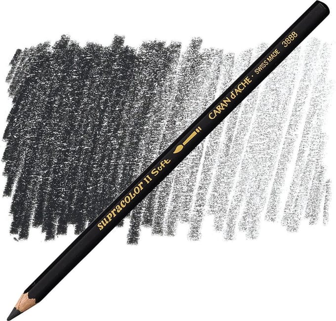 Caran d'Ache Supracolor aquarel potlood 496 ivory black