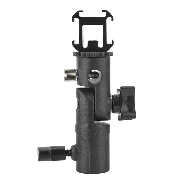 Draaibare Drievoudige Flitsschoen Adapter Flitslamp Statief Houder Beugel E-Mount Ondersteuning gray