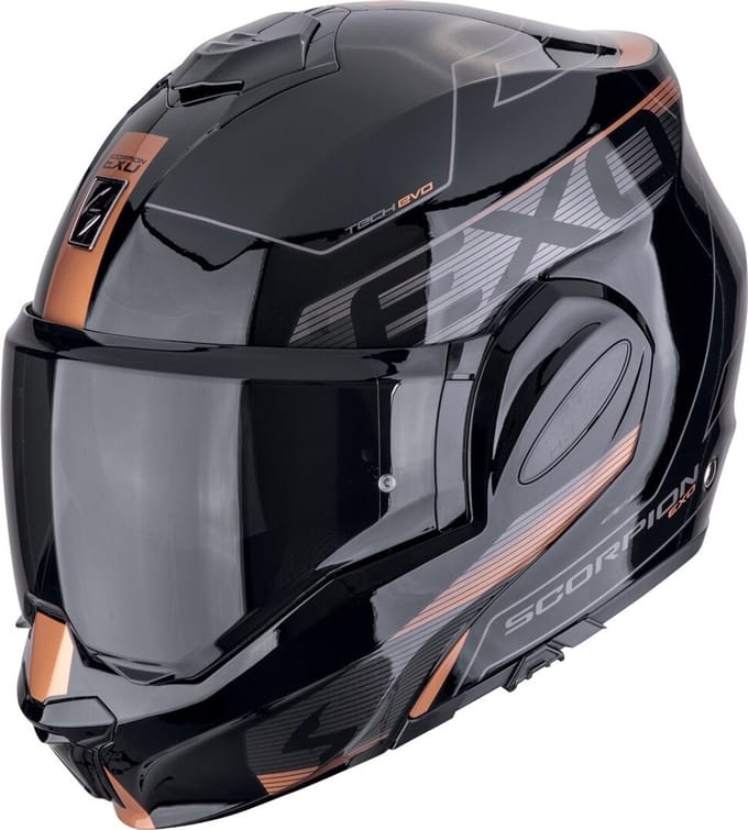 Scorpion EXO-Tech Evo Traveller Zwart Brons Systeemhelm - Maat L - Helm