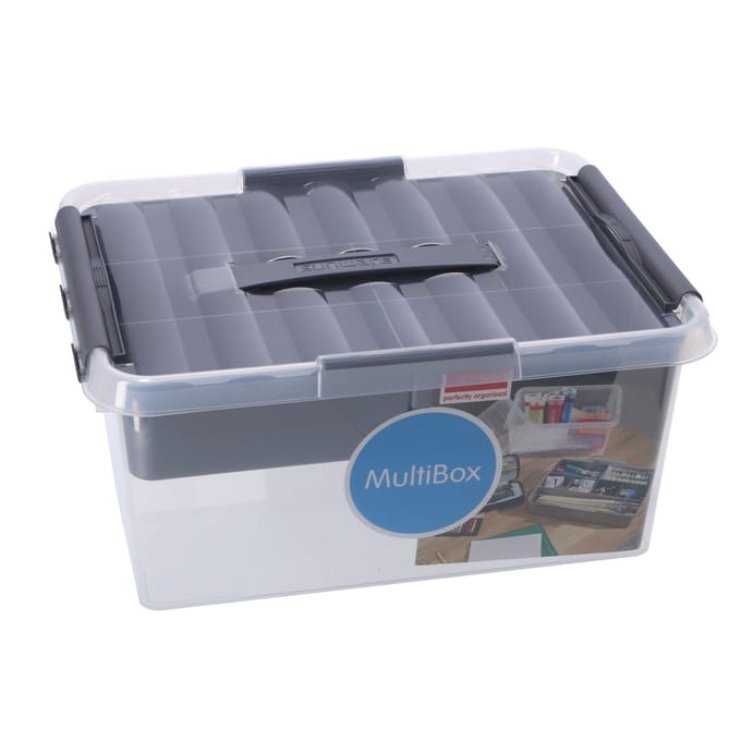 Sunware - Q-line opbergbox met inzet 15L transparant metaal