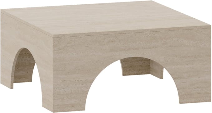 Salontafel Vivatka vierkant 80x80x37 cm travertijn [en.casa]