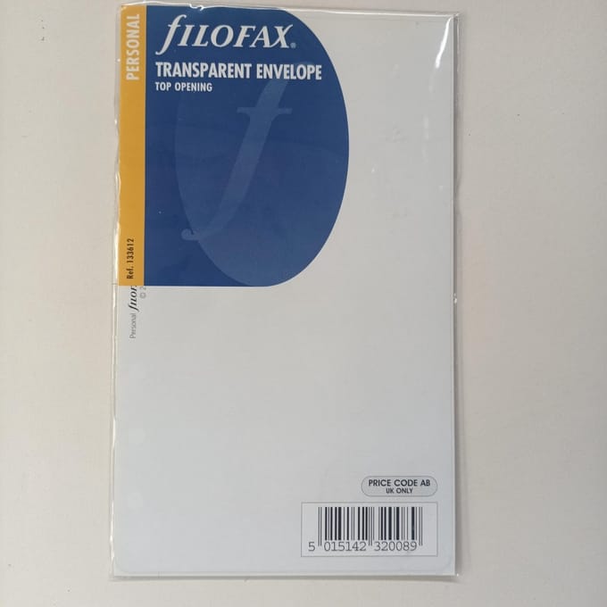 FILOFAX NAVULLING PERSONAL TRANSPARANTE ENVELOP