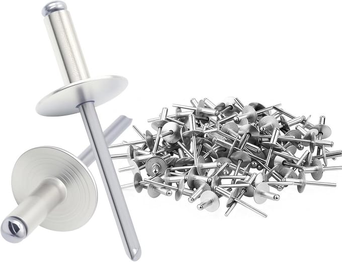 100 Stuks Blindklinknagels met Grote Kop (4,8 x 20 mm)